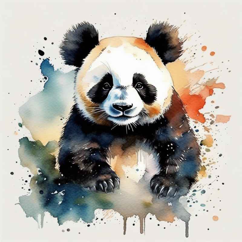 可爱熊猫插画简约风格 8
