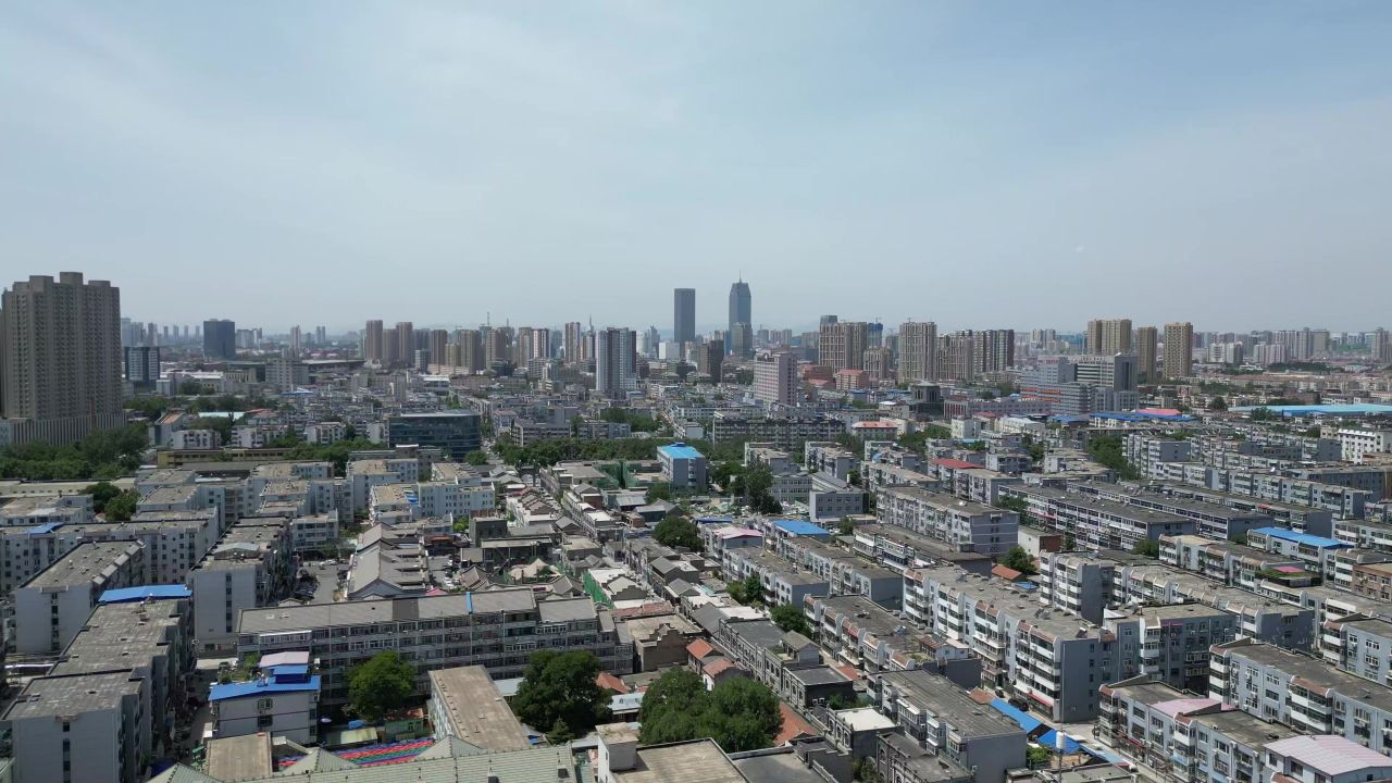 航拍河北保定城市建设