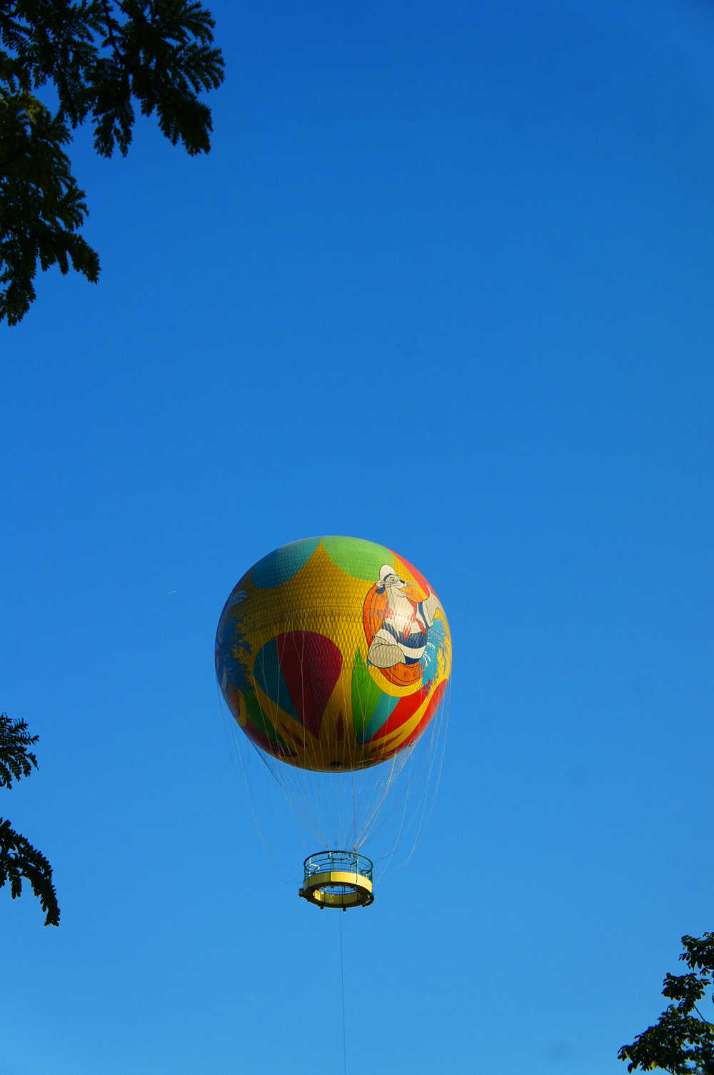 蓝天中的彩色大气球