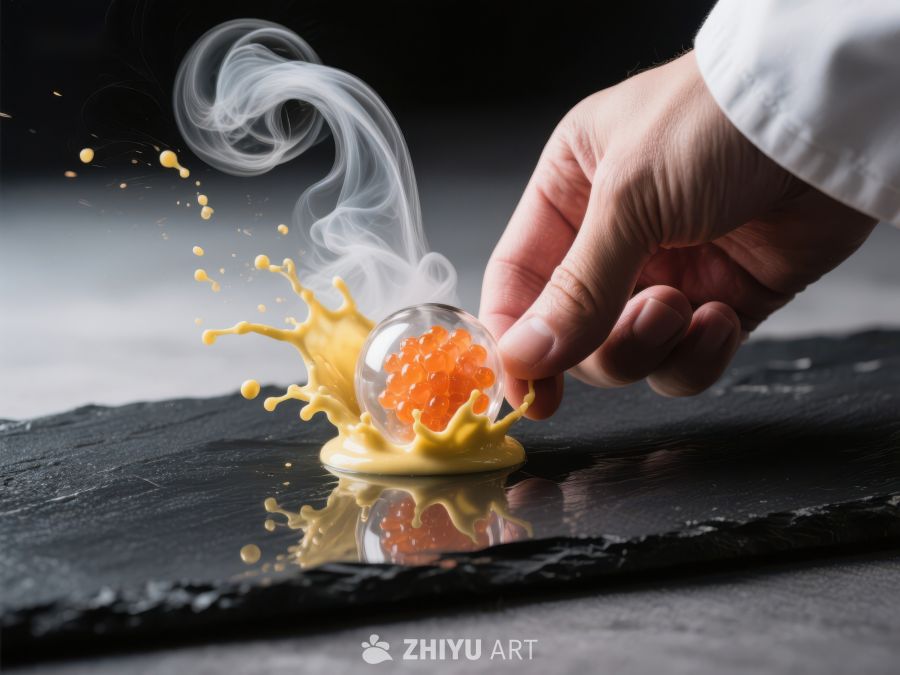厨师倾倒烟熏鱼子酱瞬间 87