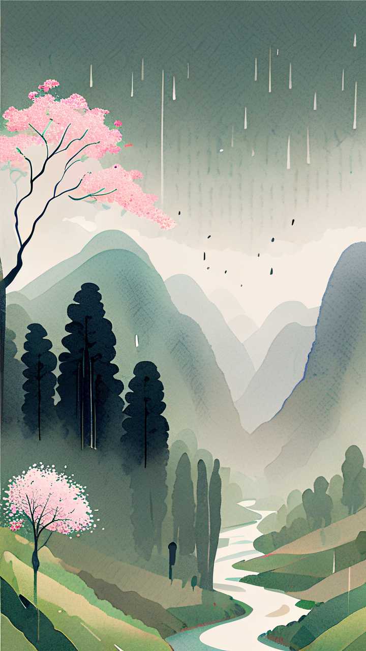 春季谷雨插画