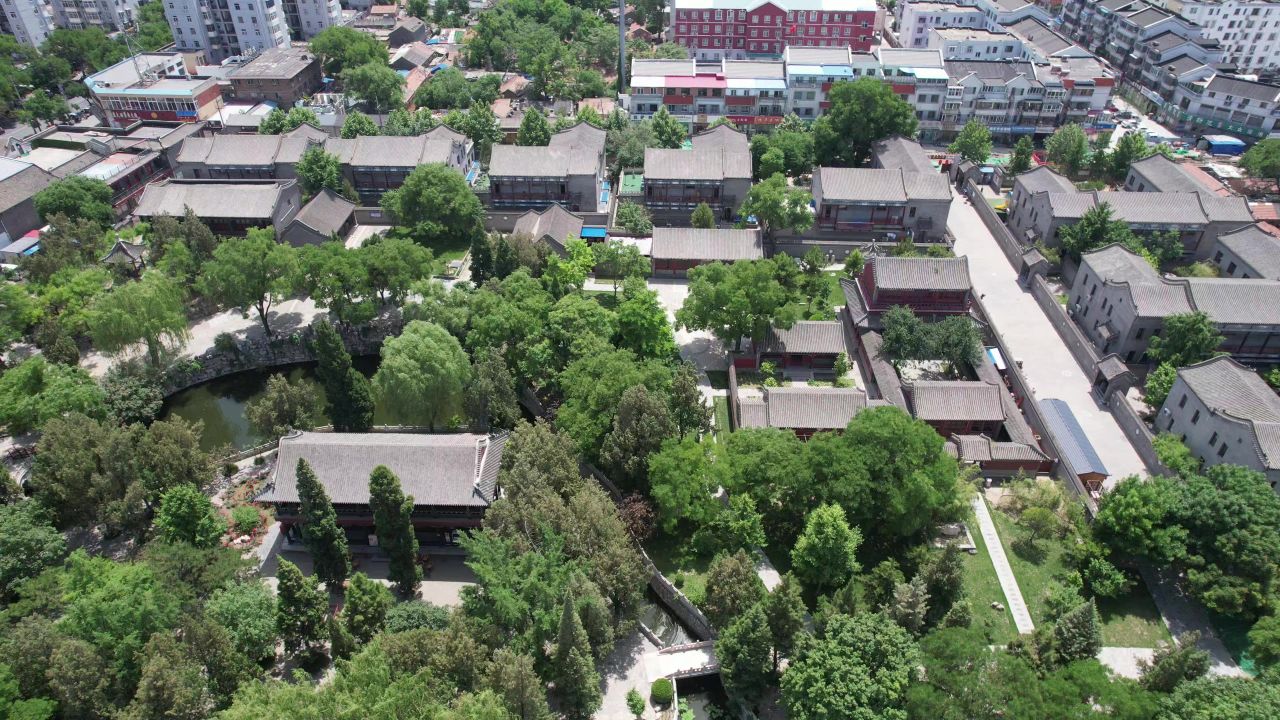 河北保定古莲池风景区航拍