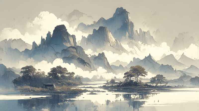 中国风水墨画水墨山水 7