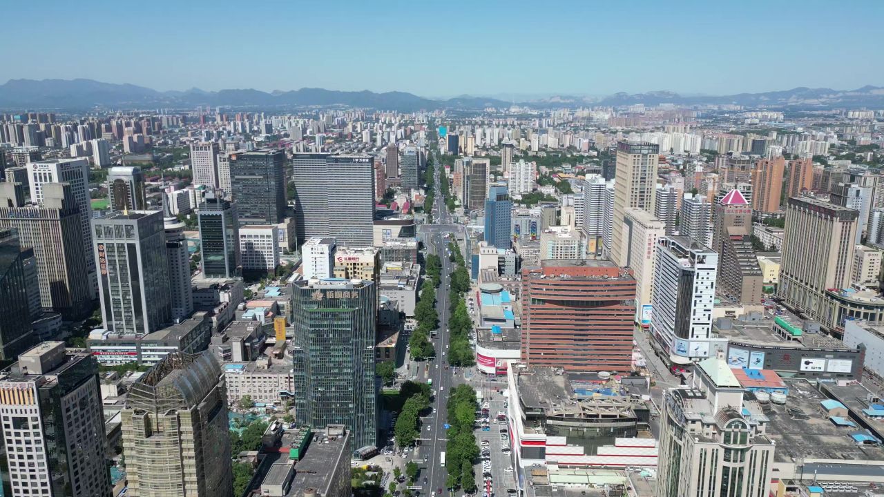 河北石家庄城市交通航拍
