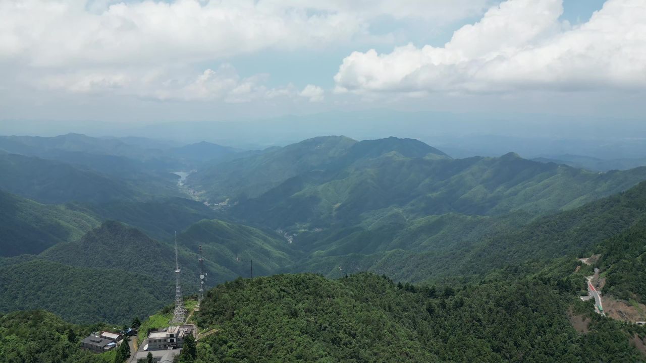 祖国大好河山壮丽山河蓝天白云航拍 