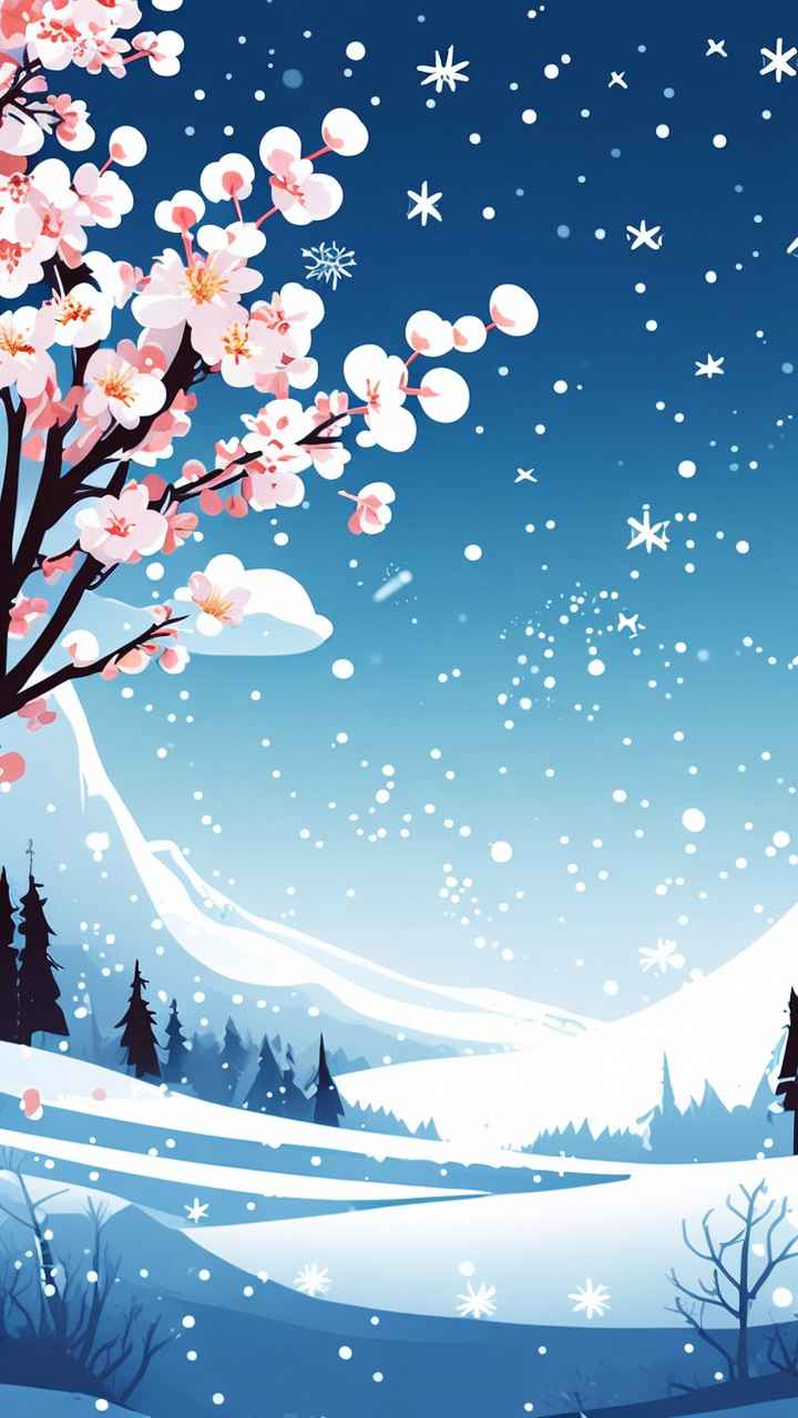 雪景唯美插画小屋 59