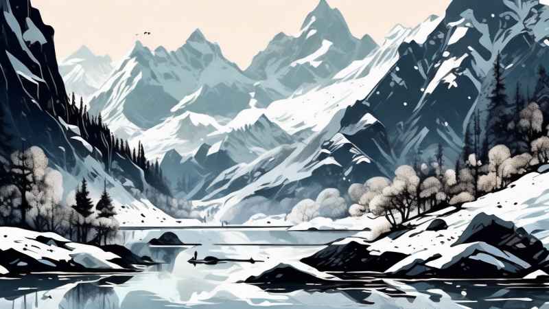 雪山高原冰川插画 22
