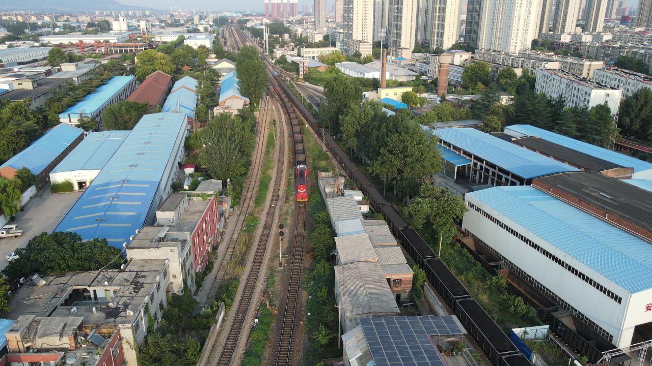 平顶山平煤铁路航拍空镜