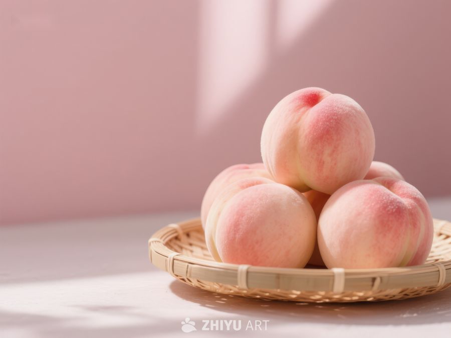 竹篮中的新鲜桃子 811
