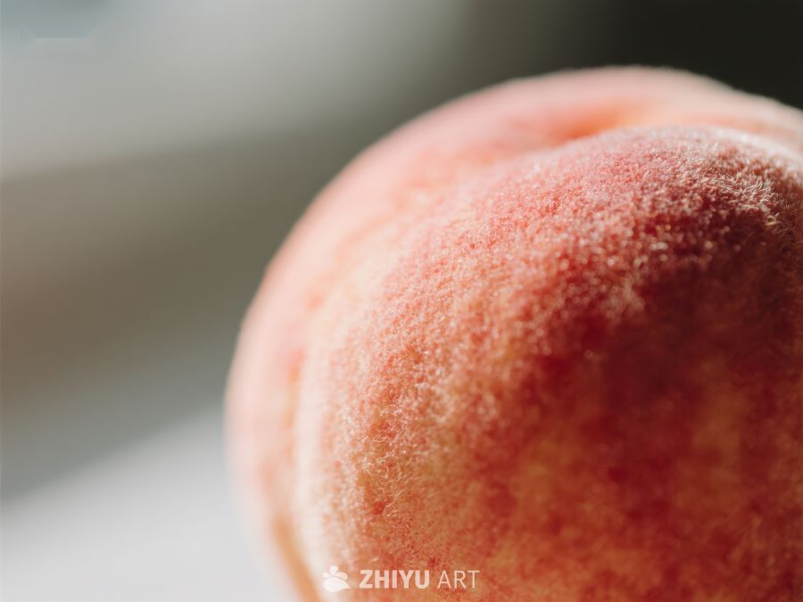 新鲜桃子的特写镜头 744