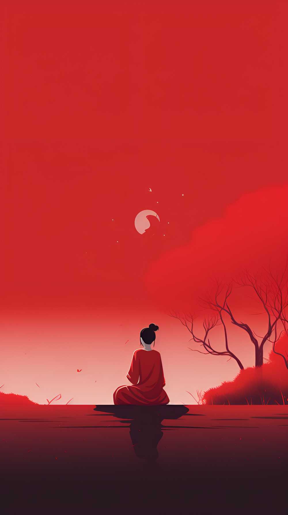 红色唯美背景意境