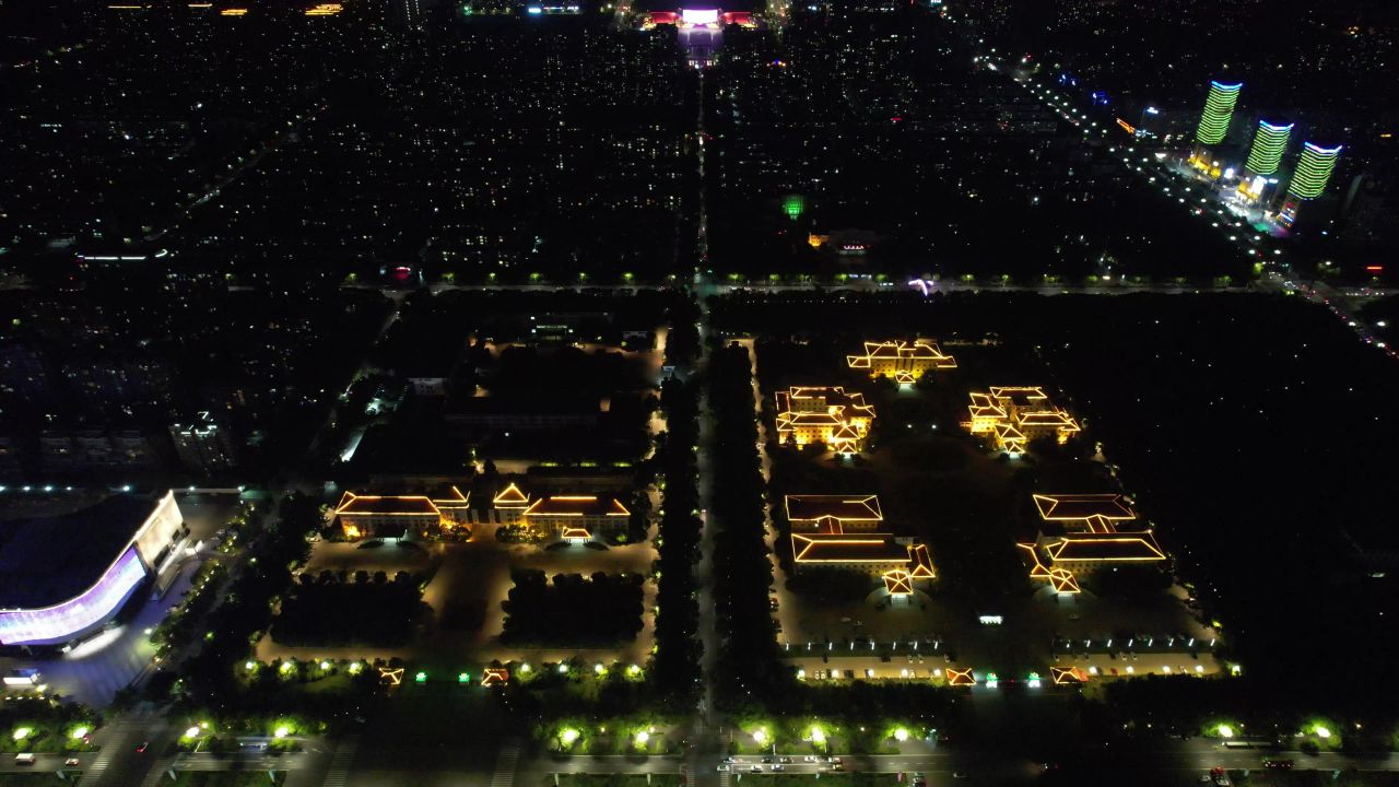 河南许昌城市风光地标建筑航拍 