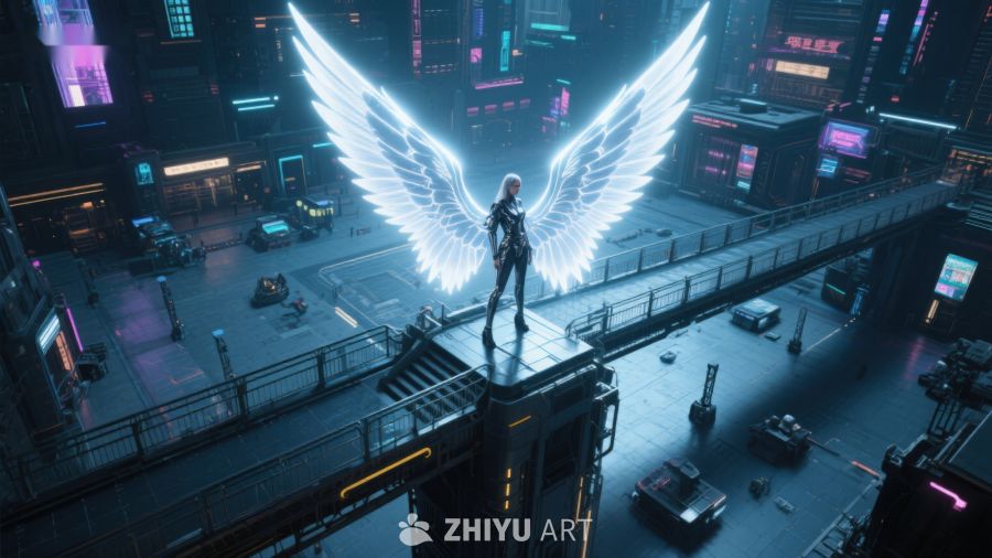 未来都市中的光翼守护者 592