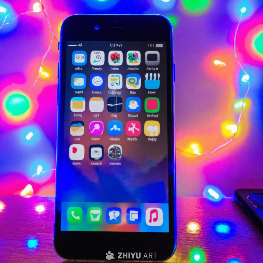 一个iPhone 7的特写镜头，屏幕上显示着各种应