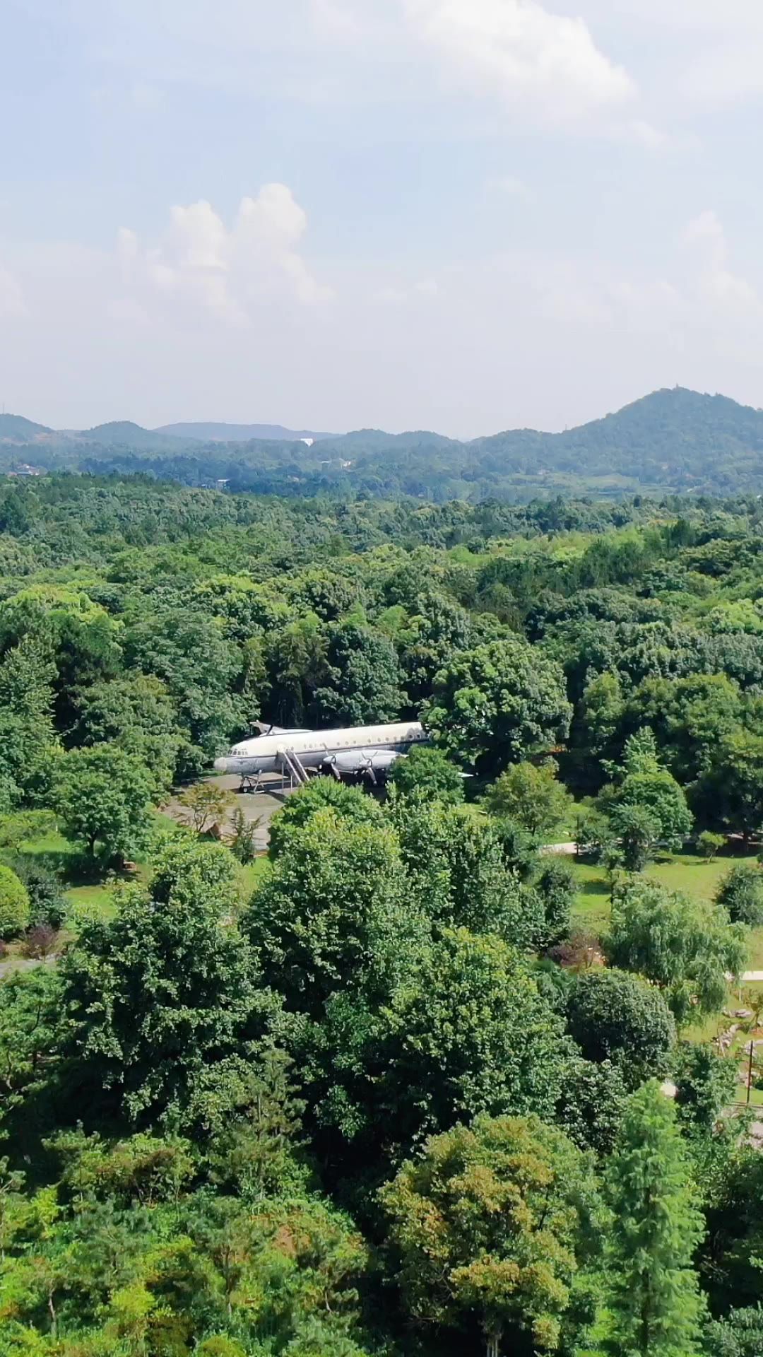旅游景区刘少奇故居5A景区竖屏航拍