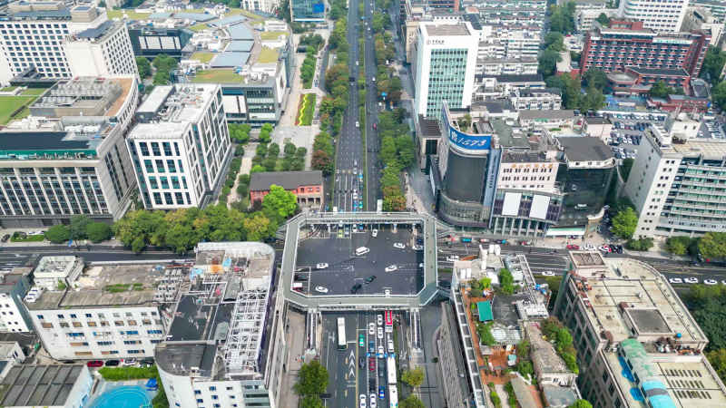 浙江杭州城市风光航拍摄影图 