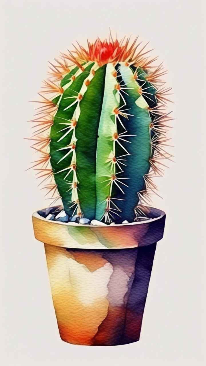 仙人掌自然植物插画 25