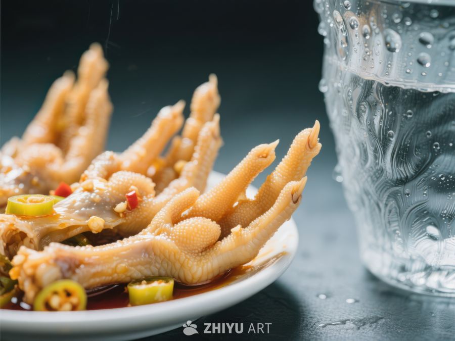 香辣鸡爪配冰水，清爽解腻 1582