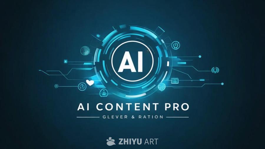 蓝色背景上有一个带有“AI”字样的标志，该标志被一