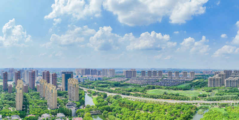 航拍昆山城市风光建筑大景 5