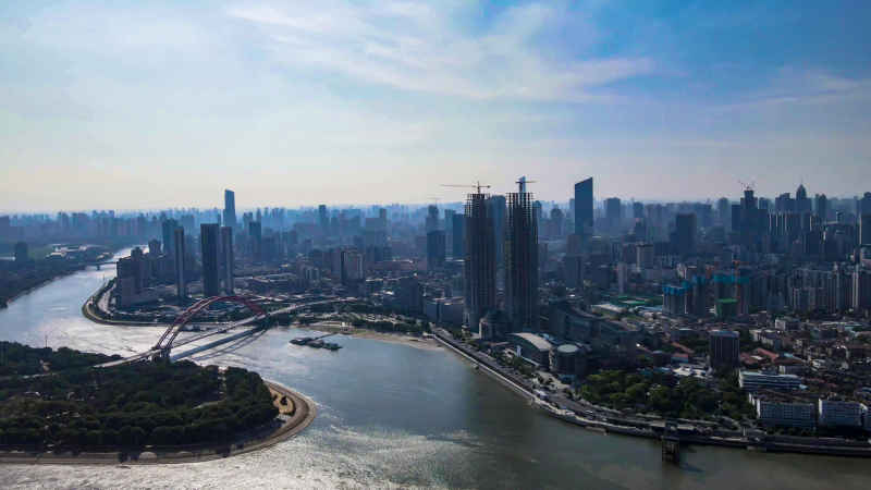 湖北武汉城市建设航拍摄影图 