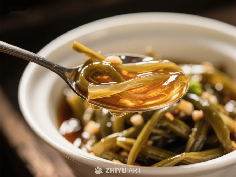 美味海带汤，勺中浓郁汤汁 1011