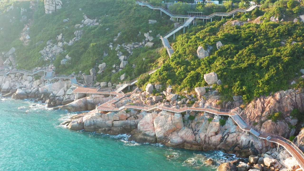 海边栈道空镜头 二