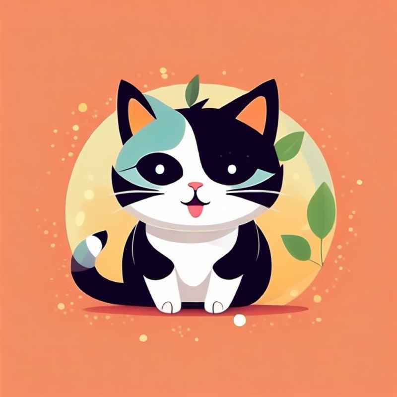 小花猫唯美插画 64