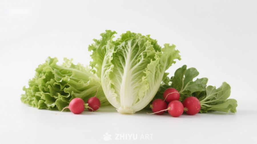 新鲜生菜与红萝卜组合