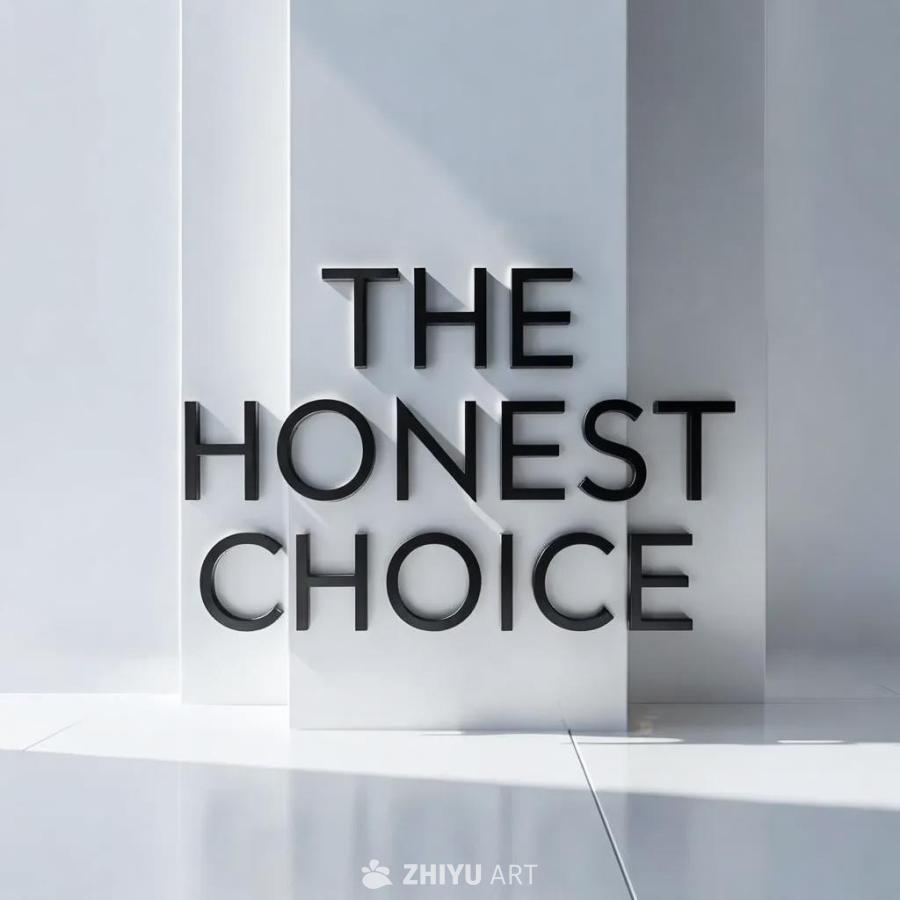 黑色粗体字母“THE HONEST CHOICE”