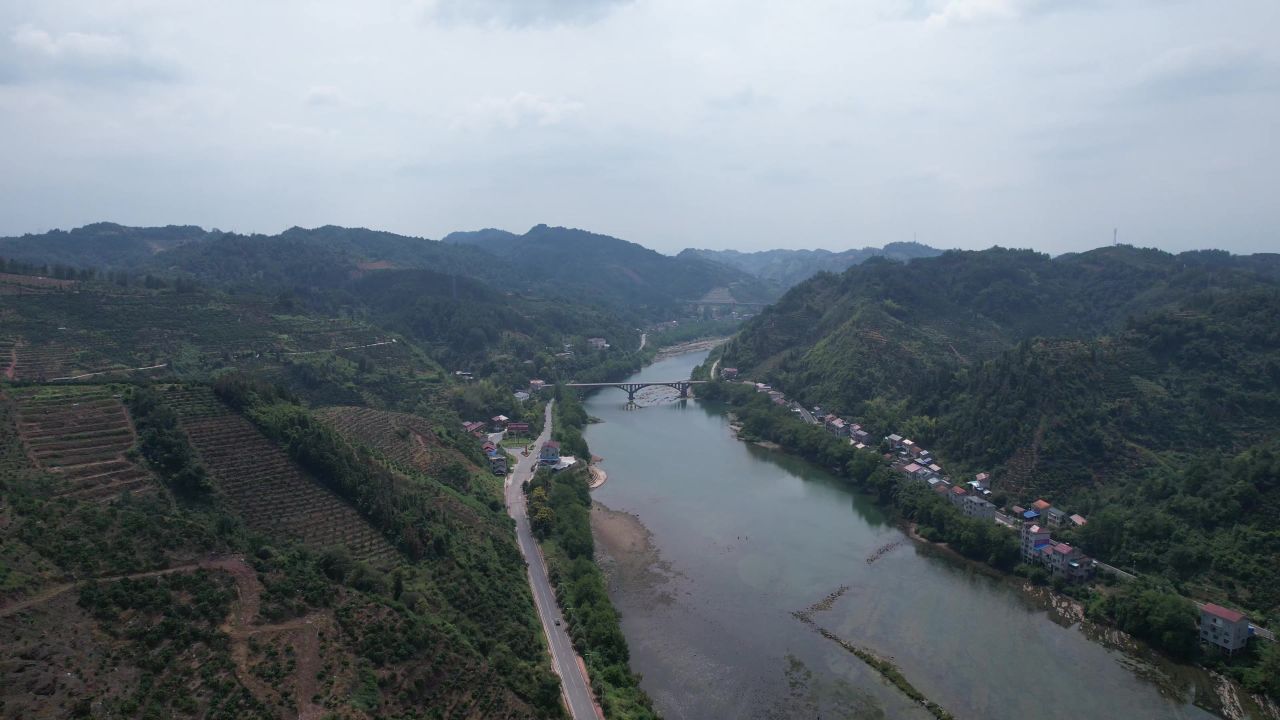 祖国大好河山青山绿水航拍  