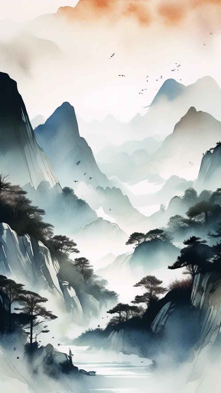 山水画国风背景 80