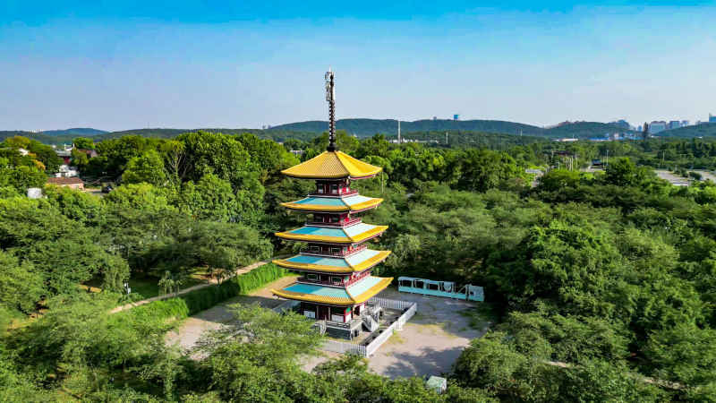 湖北武汉城市风光旅游景区航拍 