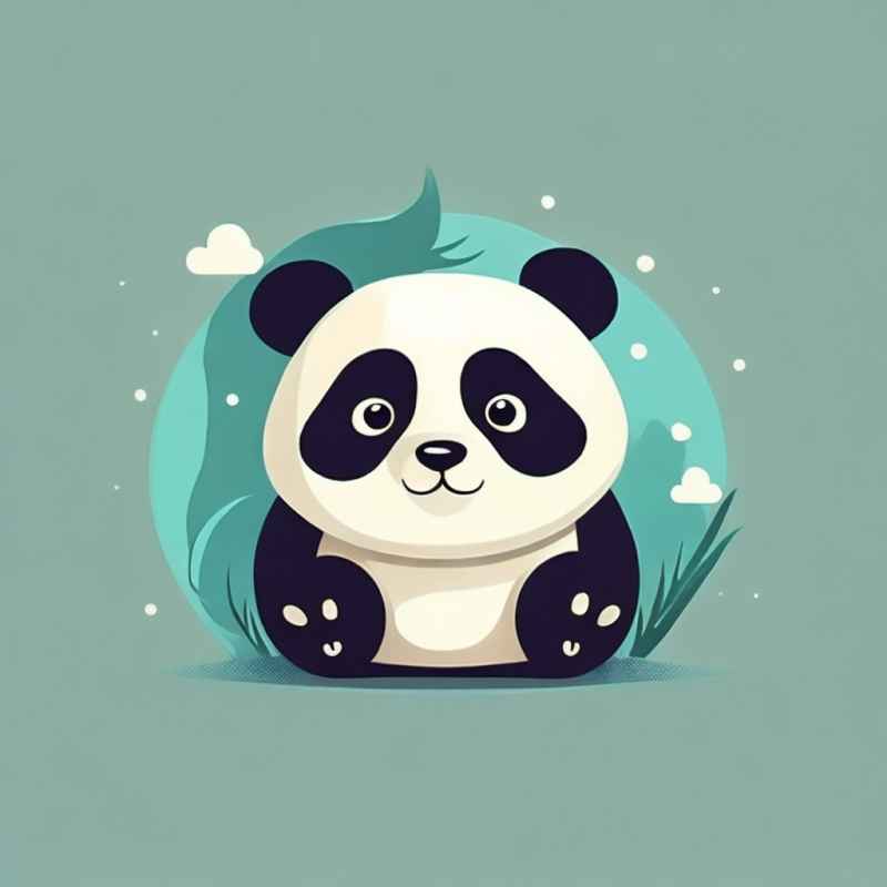 可爱熊猫插画简约风格 79