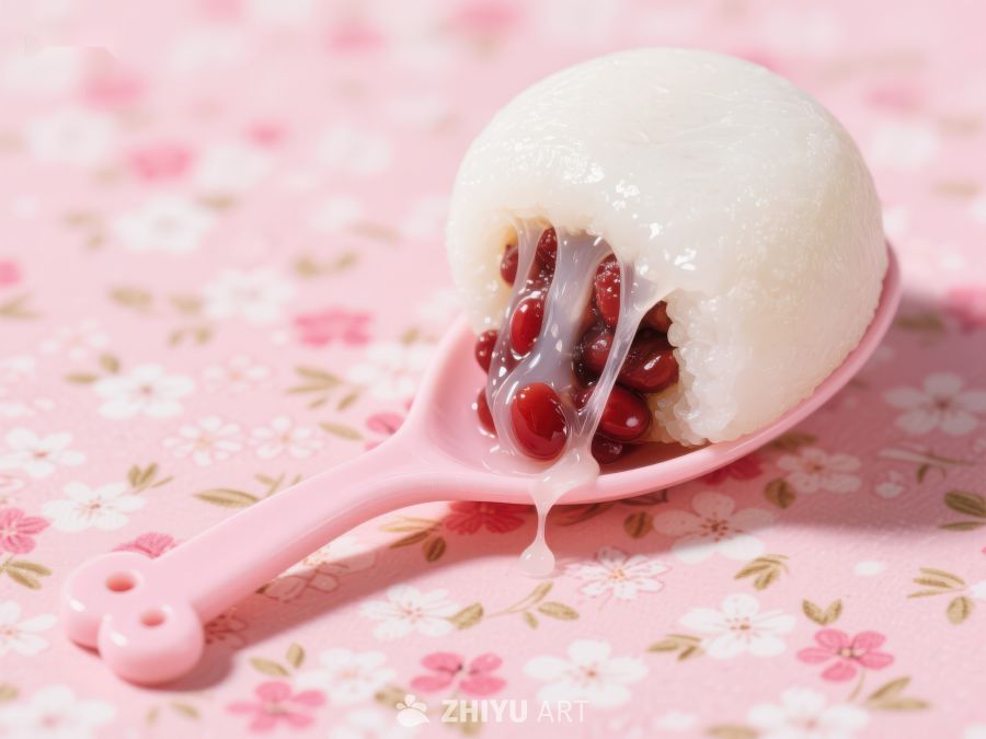 红豆汤圆，甜蜜馅料