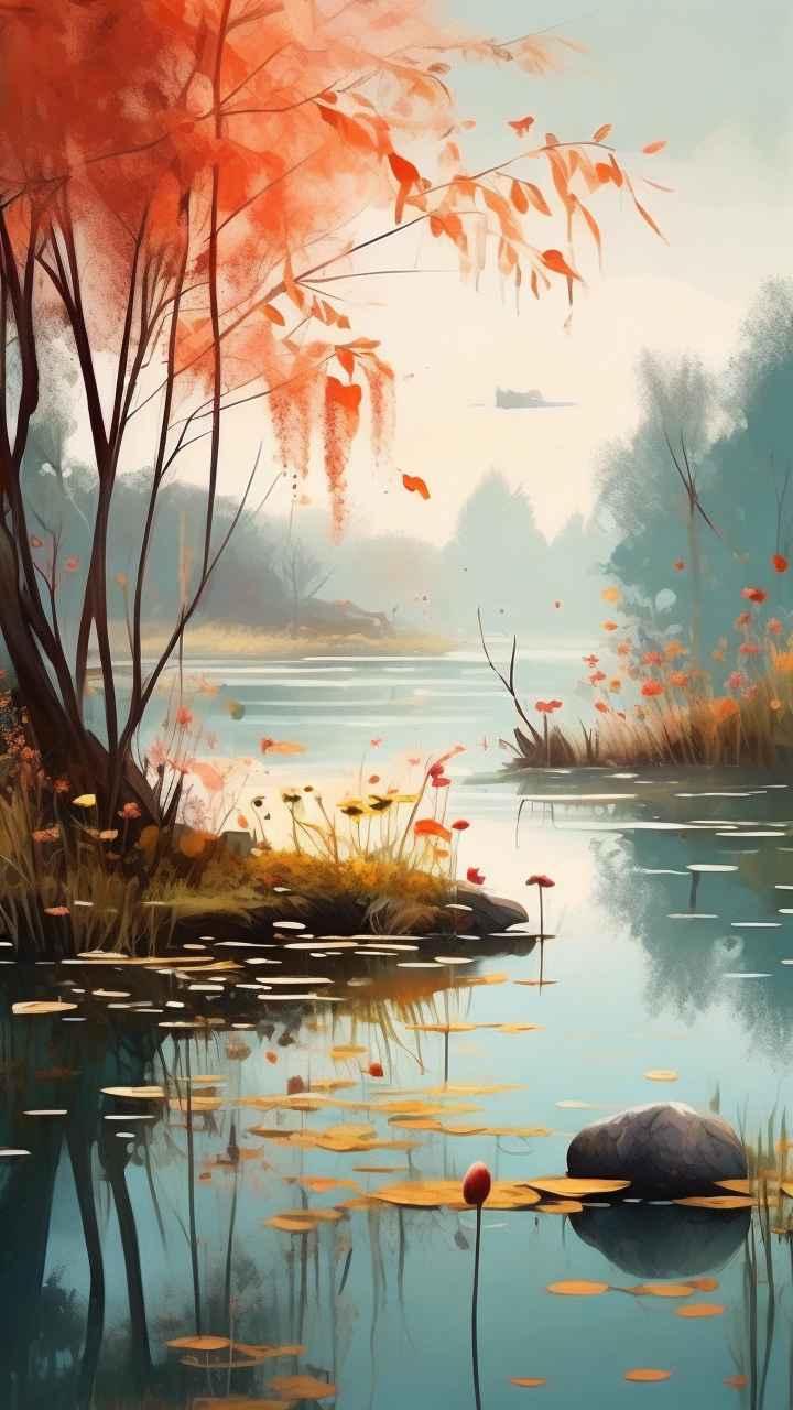 国风水墨山水画简约风格插画 93