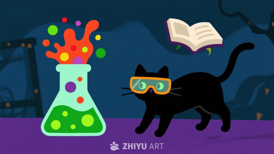 黑猫实验夜，魔法书与化学瓶