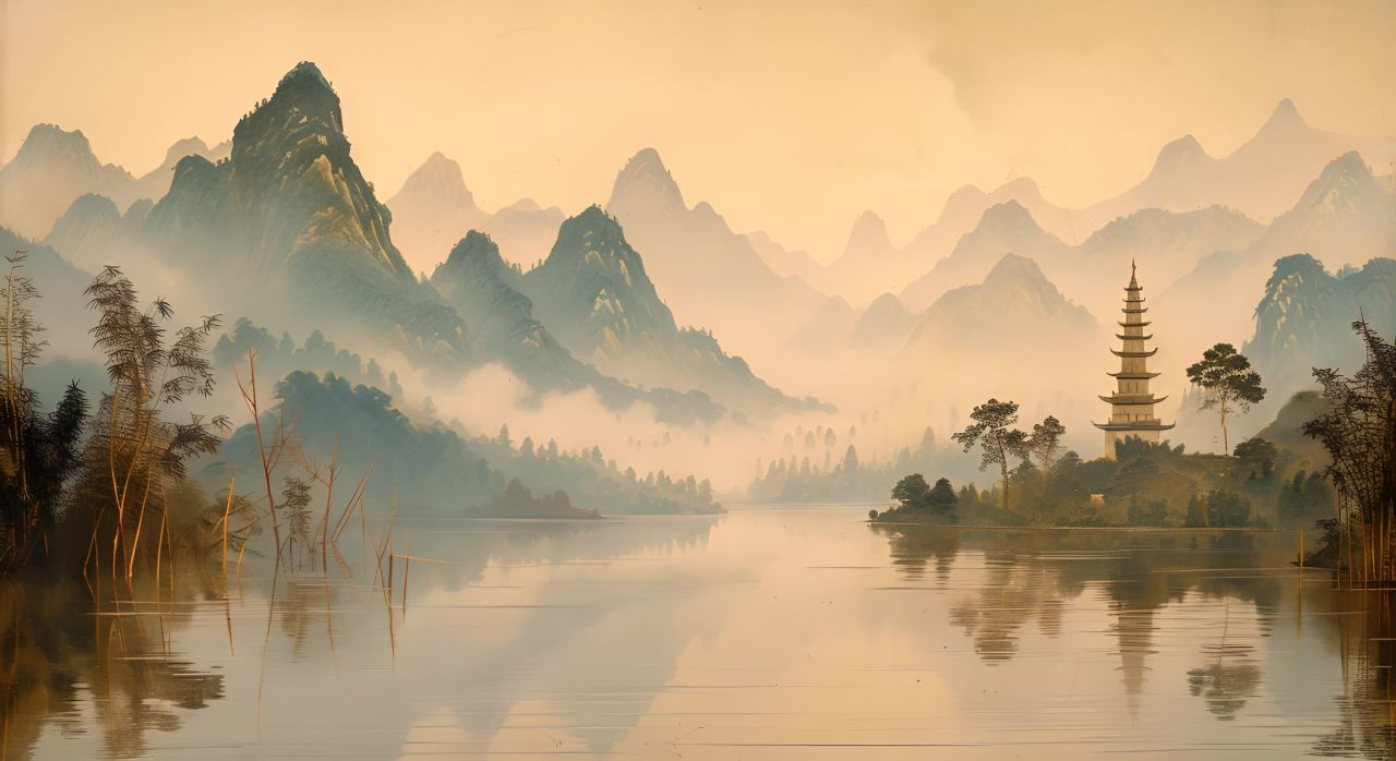 国风水墨山水画 14