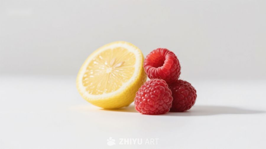 柠檬与覆盆子的清新组合