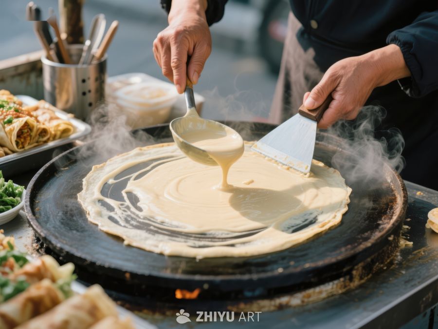街头制作热气腾腾的薄饼 441