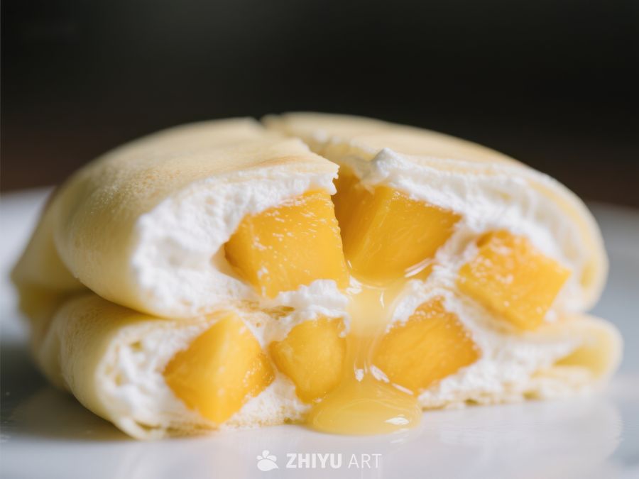 芒果奶油卷，甜蜜果香与丝滑奶油的完美结合