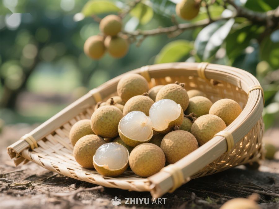 新鲜龙眼果篮户外展示 635