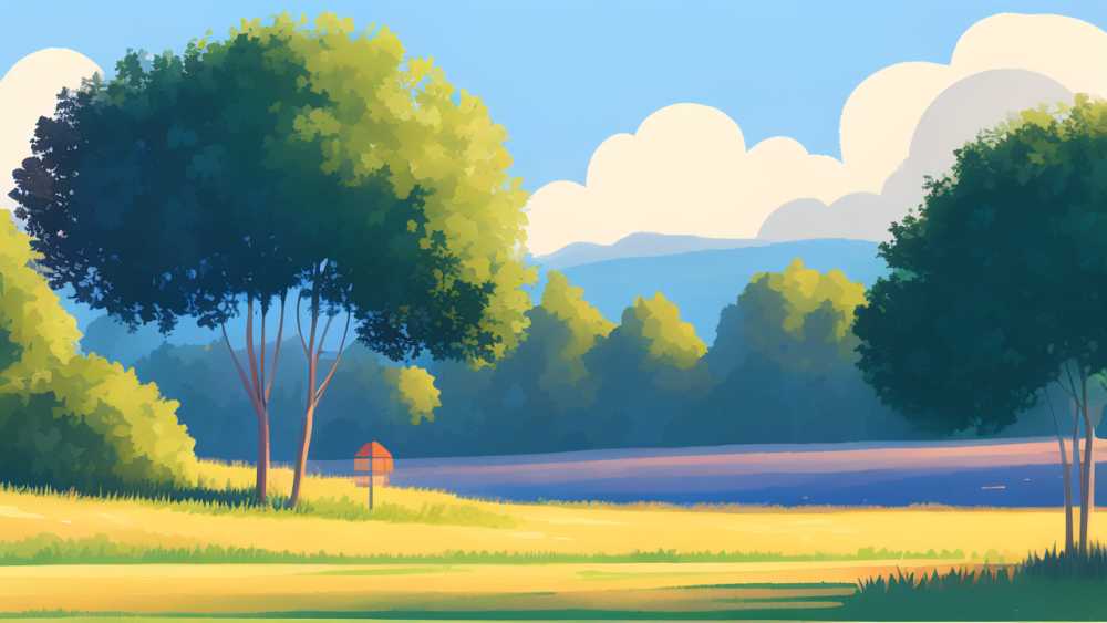 夏天唯美风景原创插画海报