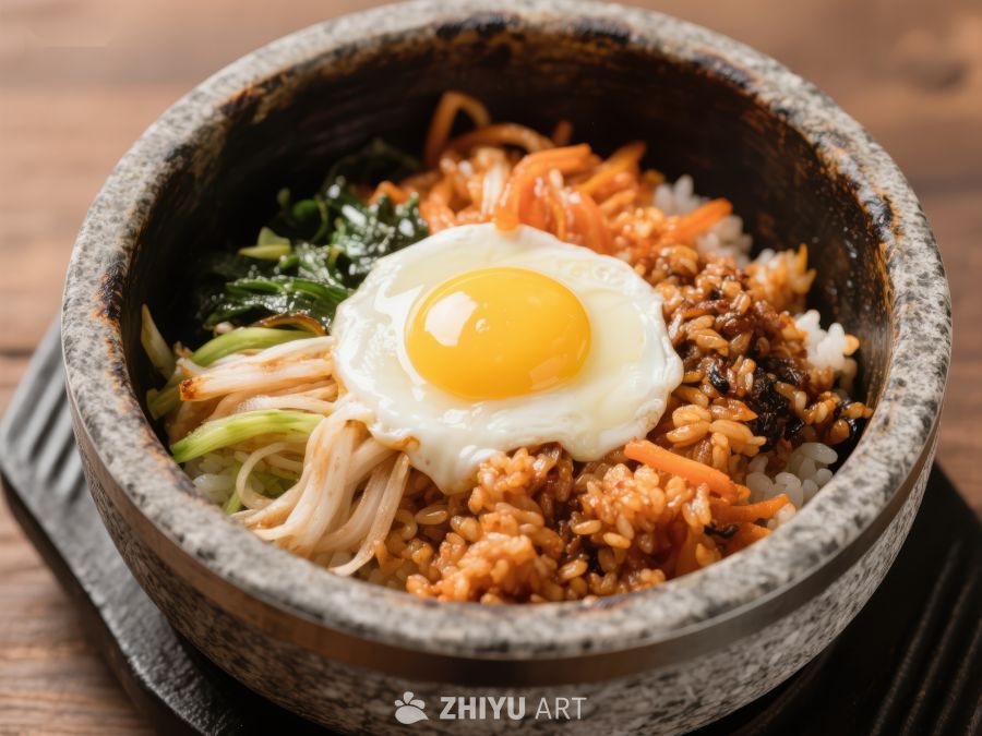 石锅拌饭：色彩丰富的传统美食 1068