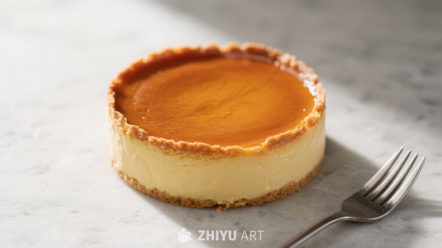 焦糖顶层的芝士蛋糕