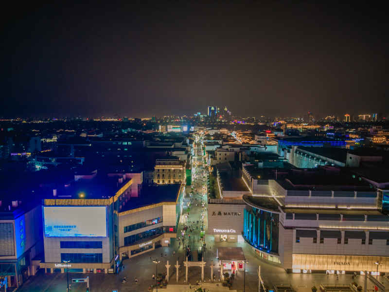 航拍 江苏 苏州 城市 夜景