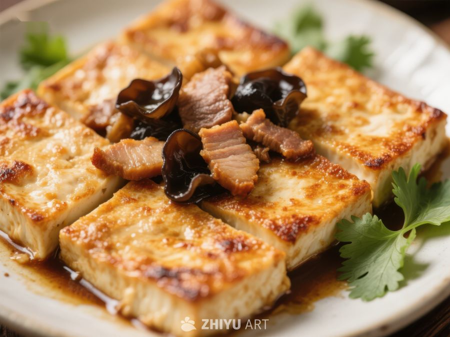 煎豆腐配木耳肉片 239