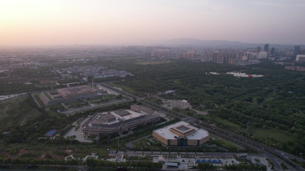 河南洛阳城市风光旅游景区航拍 