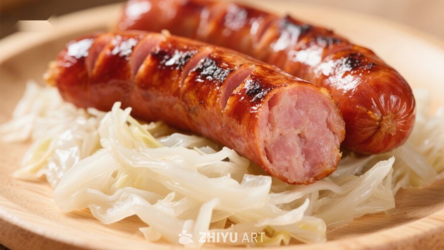 烤香肠配酸菜，美味诱人