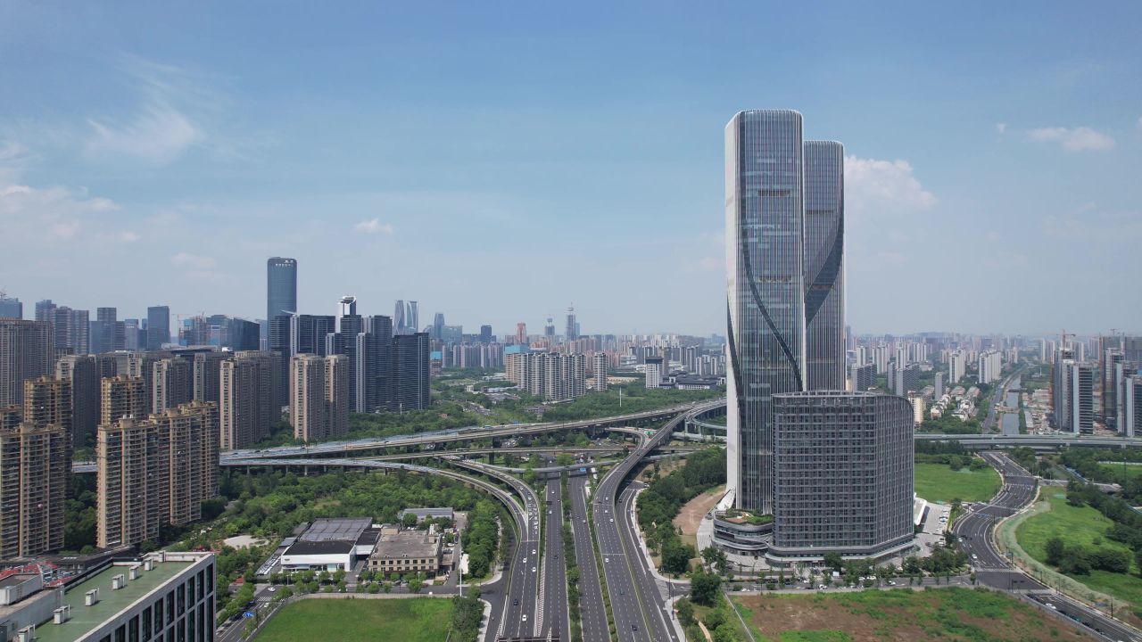 浙江杭州城市风光航拍